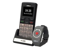 Mobiltelefon készülék Maxcom MM715BB idősgondozó mobiltelefon SOS karpereccel, extra nagy gombokkal (magyar nyelvű menüvel) 